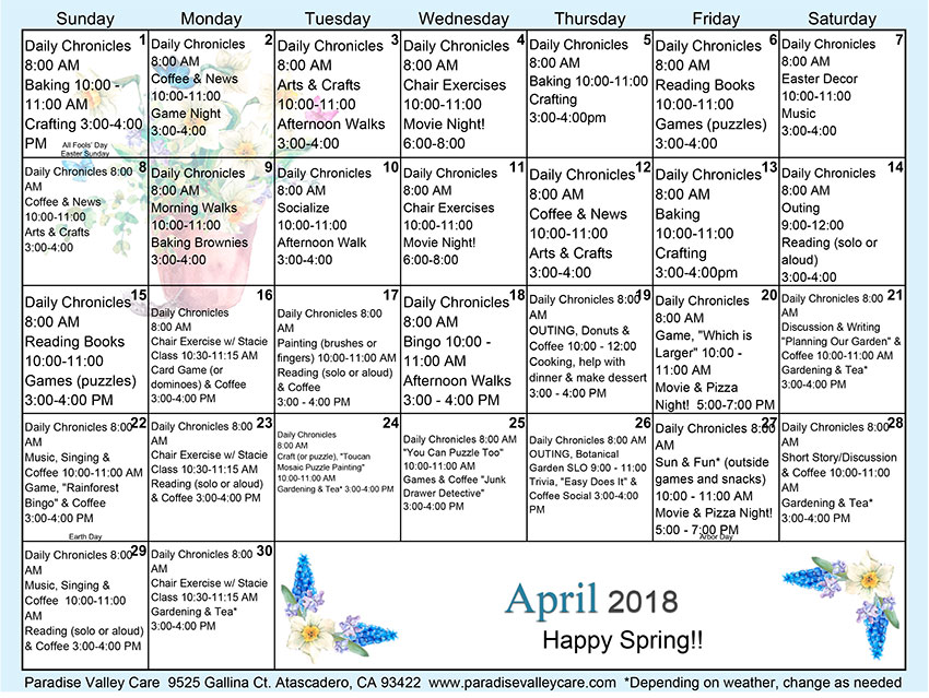 Atascadero Assited Living - Fun Activities - Golden Years Resort